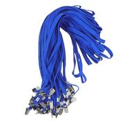 KALLORY Cordino da Collo Blu in Cotone e Metallo per Porta Badge con Clip Sicura, 50 Pezzi, per Ufficio e Fiere, Uso Versatile e Resistente