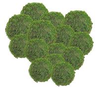 KALLORY Decorative di Muschio Simulato Verde Facili da Gestire e Organizzare 14 Palline Realizzate in Schiuma e Plastica, Stile Nordico e Pastorale per Decorazione Casa e Soggiorno