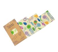 KALLORY Involucri per Alimenti in Cera D'api Riutilizzabili 3 Pezzi in Cotone Biologico Design Creativo e Colori Assortiti per Conservare Frutta e Formaggi in Caffè e Colore Casuale