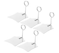 KALLORY Label Display Holder Clip in Metallo Argento 5 Pezzi per Etichette Alimentari in Centro Commerciale e Farmacia