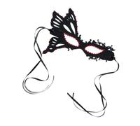 KALLORY Maschera Farfalla Nera Decorata per Feste di Halloween e Party, Mezza Faccia, Design Elegante, Fascia Regolabile e Vestibilità Confortevole