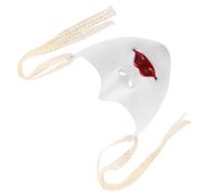 KALLORY Maschera Meccanica Metà Volto Donna Labbra Rosse in Plastica, Stile Futuristico, Comoda e Versatile per Costume di Halloween e Cosplay