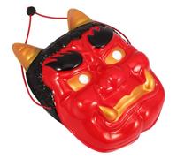 KALLORY Maschera Oni Giapponese in Pvc Rosso Design Unico e Artigianato Intricato, Maschera per Cosplay e Festa di Halloween a Tema Demone Samurai