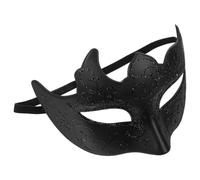 KALLORY Maschera Veneziana Mezza Faccia in Plastica Nero per Carnevale e Festa, Riutilizzabile e Confortevole, Elegante e Intricata per Uomo e Donna