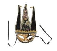 KALLORY Maschera Veneziana Mezza Faccia Nera in Plastica per Uomo, Decorazione da Parete e Accessorio Cosplay per Halloween e Balli in Maschera Stili multipli