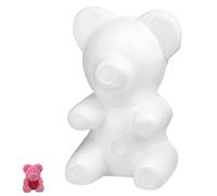 KALLORY Modello Orso in Schiuma Bianco per Arti e Mestieri, Decorazione DIY e Composizioni Floreali, Forma a Orsetto per Progetti Creativi