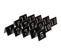 KALLORY Numeri da Tavolo Acrilico Nero Oro 15 Pezzi, Segnaposto per Ristoranti e Tavoli Numerati, Accessori per Feste Detective e Marcatori per Scene del Crimine
