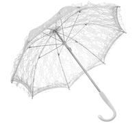 KALLORY Ombrello Parasole in Pizzo Bianco Vintage, Accessorio Fotografico per Matrimonio e Costume da Donna, Ombrello da Prestazione Elegante per Feste e Foto di Nozze, 1 Pezzo