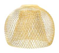 KALLORY Paralume in Ferro Retrò Color Oro Design Geometrico a Doppio Strato, Gabbia Protettiva per Lampadina, Facile Installazione, per Lampade da Tavolo e Ambienti Domestici