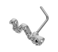 KALLORY per Piercing Nasale in Acciaio Inossidabile a Forma di Serpente Argento Design Unico e Fissaggio Sicuro per Uso Versatile e Stile Affascinante
