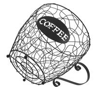 KALLORY Porta Capsule Cestello Organizer a Forma Caffè in Ferro Nero e Decorativo Multifunzionale e Decorazioni per Cucina per Feste