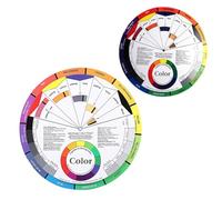 KALLORY Ruota Cromatica di Colori in Carta Doppia Faccia, Guida Creativa 2 Pezzi per Miscelazione e Apprendimento Colori per Make-up e Unghie per Donne e Principianti