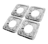 KALLORY Set 10 Pezzi Coperture per Bruciatori Fornelli a Gas in Alluminio Spesso 3,5μm, Protezione Antiolio Monouso per Piano Cottura, Compatibili Cucine Domestiche e Camper, Facile