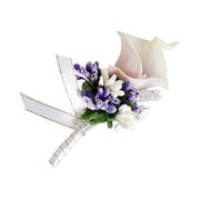 KALLORY Spilla da Sposa Bouquet Finto in Pu e Strass, Spilla Nuziale Elegante per Sposa e Testimone, Accessorio Unico per Feste e Serate, Artigianato Raffinato