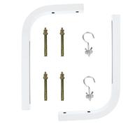 KALLORY Supporto a Muro per Schermo Proiettore in Ferro Bianco a Forma di Gancio 2 Pezzi per Installazione Angolo e Lavagna Eliminazione Effetto Trapezio