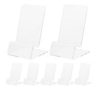 KALLORY Supporto per Telefono Cellulare in Acrilico Trasparente da Scrivania, Set da 10 Pezzi, Base Espositore Leggero per Smartphone da Ufficio e Accessori da Tavolo Estetici