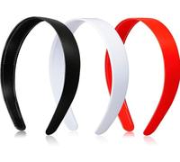 Kàllos - Set di fasce per capelli in plastica da 2,5 cm con denti interni, antiscivolo, per donne e ragazze, resistenti, in tinta unita, per uso quotidiano, fai da te, Halloween, spa e palestra (rosso