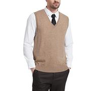 Kallspin Gilet da Uomo in Misto Lana con Scollo a V e Senza Manica Pullover(caffè, 3XL)