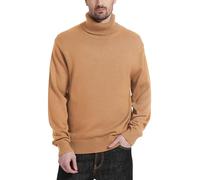 Kallspin Maglione a Collo Alto da Uomo Pullover in Misto Lana(Cachi, 4XL)