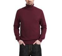Kallspin Maglione Dolcevita Leggero da Uomo con Misto Lana e Maniche Lunghe (Borgogna, 2XL)
