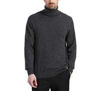 Kallspin Maglione Dolcevita Leggero da Uomo con Misto Lana e Maniche Lunghe (Grigio Scuro, 2XL)
