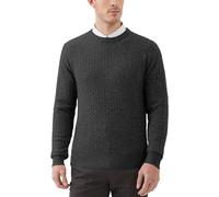 Kallspin Maglione Pullover da Uomo a Maniche Lunghe in Misto Lana con Scollo Tondo(Grigio Scuro, XL-Tall)