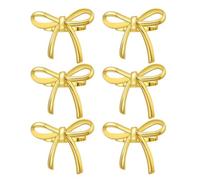 Kalokairi Anelli portatovaglioli con fiocco dorato, in metallo, a forma di farfalla, per cene, feste e matrimoni, set di 6, colore: oro