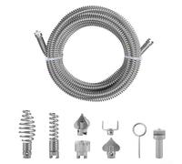 Kalokairi Efficiente strumento a spirale per la pulizia dei tubi per macchine elettriche, lunghezza, 6 teste di taglio per una facile manovra attraverso le curve del tubo (C)