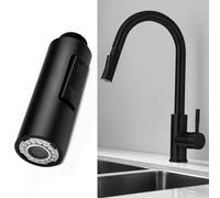 Kalokairi Soffione doccia estraibile per lavello da cucina, spruzzatore di ricambio in ABS G1/2 '' con 2 modalità di spruzzo, nero