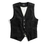KaloKLU Moda abbigliamento da lavoro americano vintage da uomo in velluto a coste uomo britannico gilet cords outdoor caccia cappotti maschili abbigliamento, Nero , XXL
