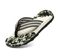 KaloKLU Pantofole per massaggio a strascico, per massaggiare le dita, per trattare il dolore, area riflettente, parola all'aperto, scarpe da spiaggia, Green Military Green, 43 EU