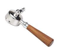 KaloKLU Portafiltro 58 mm doppio beccuccio senza fondo per filtro E61 con manico in legno, orecchie durevoli, ugello, serie barista e macchina per caffè espresso
