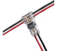 Kalolary 24 Pezzi Connettori per Cavi, 2 Pin 3 Vie Connettore a Bassa Tensione T Tap Plug Electrica Spina elettrica Connettori per Cavi, Nessuna Saldatura, 20-24 AWG Connessione Cavo