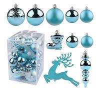 Kalolary 30 Pezzi blu infrangibili Ornamenti per palle Natale