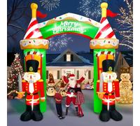 Kalolary 9FT Arco Gonfiabile di Natale, Arco del Soldato dello schiaccianoci all'aperto Buon Natale Blow Up Decorazione con Build-in luci LED per Interno Giardino all'aperto Yard