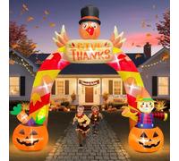 Kalolary - Arco gonfiabile per il Ringraziamento, con luce a LED, 3,5 m, con arco gigante di tacchino, gonfiabile, buon giorno del Ringraziamento, decorazione per esterni, raccolto autunnale, cortile