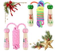 Kalolary Natale Corda per Saltare Bambini, 8,5ft / 2,6m Regolatore di Lunghezza Bambini saltano la corda Jumping Rope per Fitness, Boxe, Perdere Peso, Sport (Rosa+Verde)