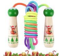 Kalolary Natale Corda per Saltare Bambini, 8,5ft / 2,6m Regolatore di Lunghezza Bambini saltano la corda Jumping Rope per Fitness, Boxe, Perdere Peso, Sport (Verde)