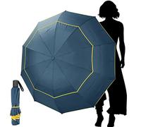 Kalolary Ombrello da Golf Extra Large Ombrello Pieghevole Antipioggia Compatto Oversize, Doppio Baldacchino Ventilato Ombrellone da Viaggio Impermeabile per Donne e Uomini Uso Domestico (Blu)