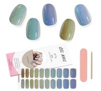 Kalolary Strisce di smalto gel, adesivi artistici impermeabili, set completo di decalcomanie con lima e bastoncino, per donne e ragazze (lampada UV/LED richiesta) (F)