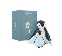 Kaloo, Complices, Duo di Peluche Pinguino Blu 15 e 25 cm | Genitore e Bebè Uniti dalle Ali, Corpo Morbido e Soffice da Coccolare, Nastri a Cuore, Scatola Regalo Personalizzabile