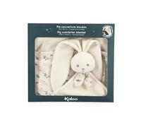 KALOO - Copertina Doudou per neonati color crema con testa di coniglio - Ultra morbida in micro-velluto - Regalo di nascita premium - K218032