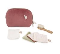 Kaloo - Ma Astuccio da toilette Terracotta - Morbida pelliccia + accessori (quadrati, guanto, spazzola) - Regalo per nascita elegante - Dalla nascita - Lavabile in lavatrice