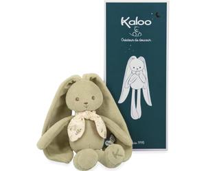 KALOO - Lapinoo - Burattino Coniglio Verde - Piccolo Peluche per Neonati in Velluto a Coste - 25 cm - Materiale Ultra Soffice - Cofanetto Regalo - dalla Nascita, K218014