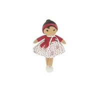 Kaloo Tendresse, La mia Prima Bambola di Stoffa Emilie, Bambola di pezza da 25cm, Gonna in Micro Velluto e Fascia Rossa, Graziosa Confezione Regalo,Nastro Personalizzabile-dalla Nascita,K200015