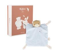 Kaloo - Peluche coniglio blu 24cm - Morbidissimo peluche piatto per neonati - Morbidissima pelliccia di flanella-Nodi con funzione di fermacapezzoli-Compagno di coccole ed educazione fin dalla nascita