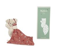 KALOO - Quadrato Morbidezza - Doudou Cane Color Mattone - Peluche per Neonato - Quadrato 18 x 18 cm Ocra - Materiali Ecosostenibili - Scatola Regalo FSC - dalla Nascita, K226002