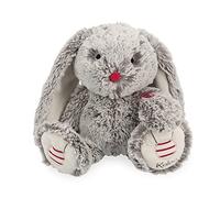 KALOO Rosso Musicale Leo Grigio Prestige 31 cm-Peluche in Morbida Pelliccia-Doudou Coniglio Grandi Orecchie-Melodia Toyland-Zampe pestate-dalla Nascita, K223005, Colore