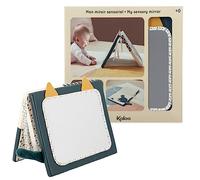 Kaloo, Stimuli, Specchio Sensoriale per Bebè Fronte-Retro, Dalla Nascita | Specchio, 4 Pannelli a Contrasto, Orecchie e Coda di Gatto Testurizzate, Sta in Piedi, Nastri, Stimolazione Visiva