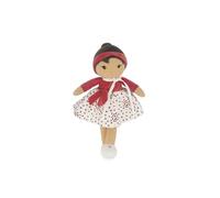 Kaloo Tendresse, La mia Prima Bambola di Stoffa Emilie, Bambola di pezza da 25cm, Gonna in Micro Velluto e Fascia Rossa, Graziosa Confezione Regalo,Nastro Personalizzabile-dalla Nascita,K200015
